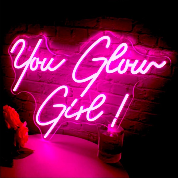 You Glow Girl Neon Pink Light Decor Bedroom/Living Room Dorm Wall Party Cute LED - Picture 2 of 5